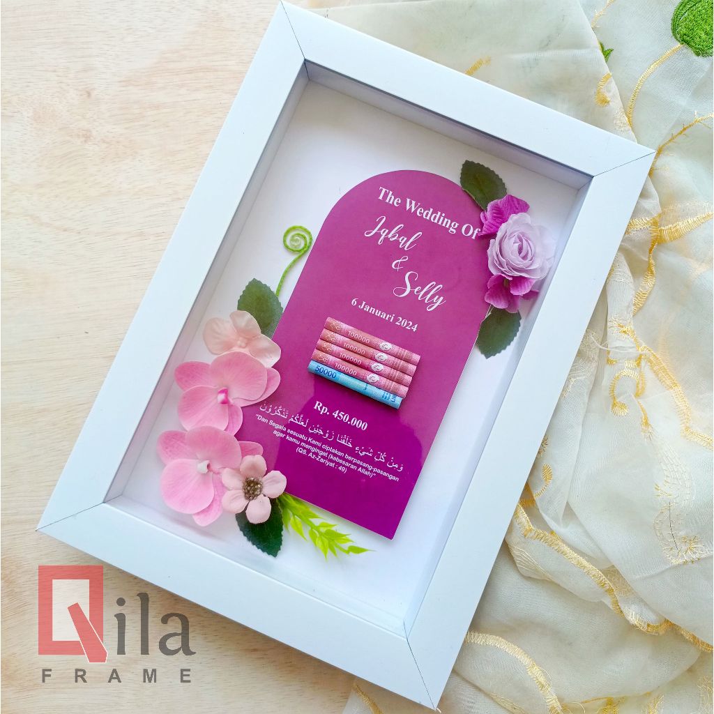 Mahar pernikahan / mahar 3D akrilik anti pecah