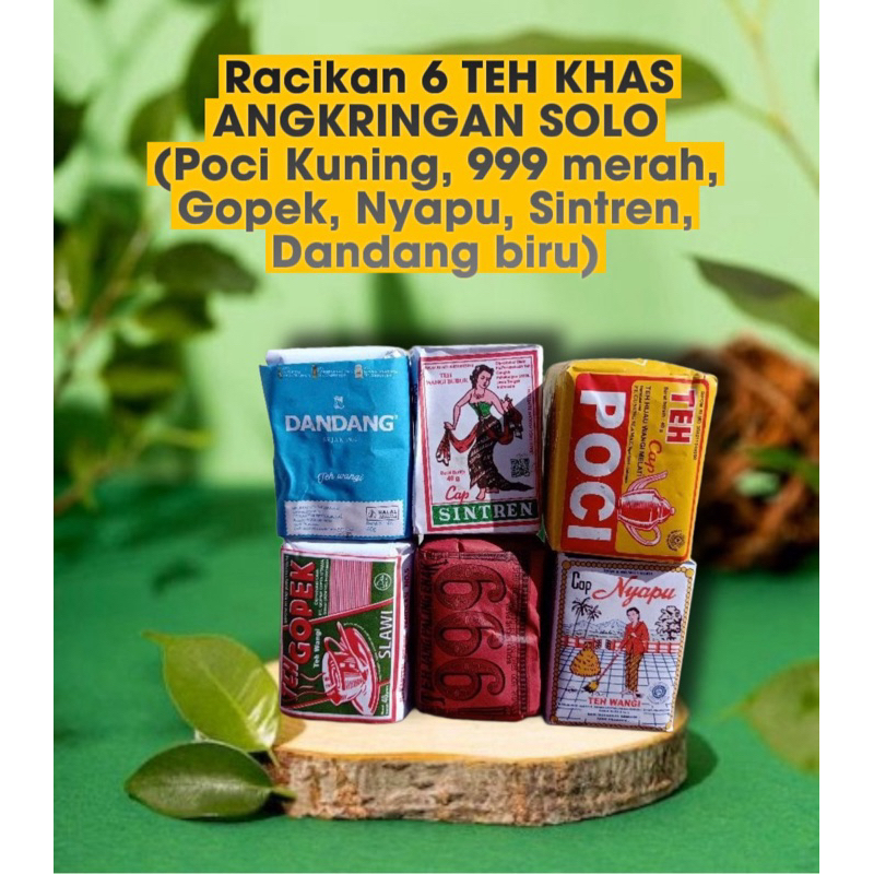 

Racikan 6 TEH KHAS ANGKRINGAN SOLO Poci Kuning, 999 merah, Gopek, Nyapu, Sintren, Dandang biru