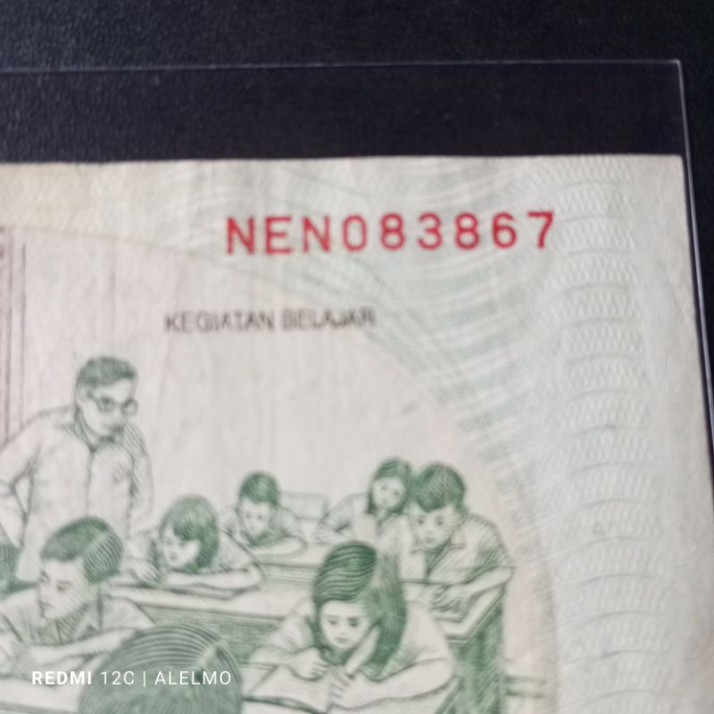 uang kertas 20000 rupiah kihajar tahun 1998 imp 1998 prefik nama NEN083867 beredar asli