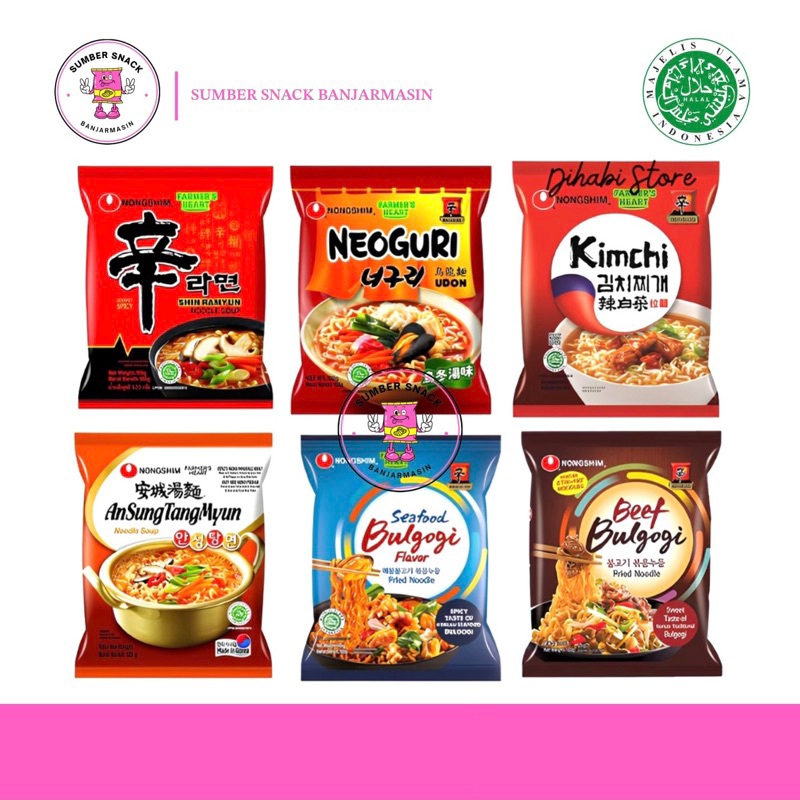 

Nongshim Ramyun Noodle (6 Varian Rasa) (120g)