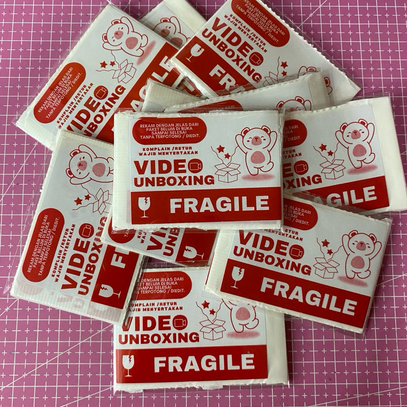 

10 PCS STICKER FRAGILE UNBOXING PACKING LUCU