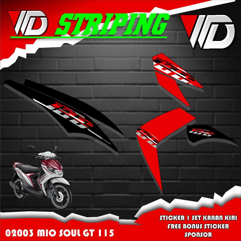 02003 Striping sticker sepeda motor mio soul gt 115 motif desain vietnam keren