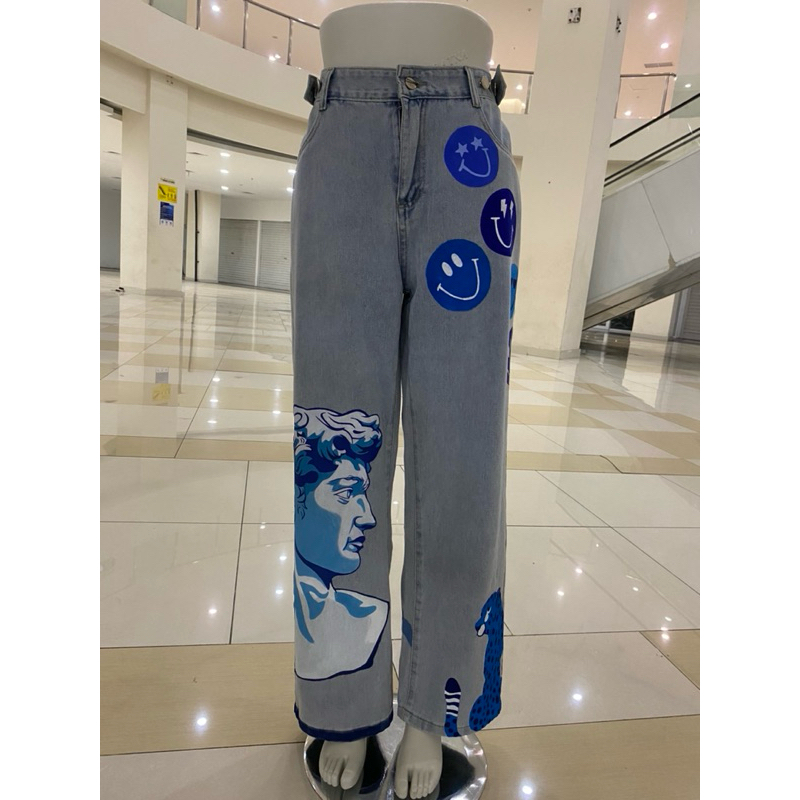 celana jeans denim art lukis painting David michelangelo