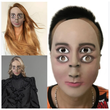 topeng lucu ilusi mata empat untuk acara halloween
