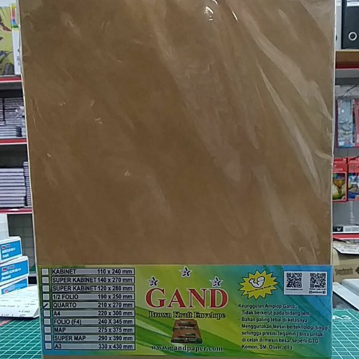 

Amplop Coklat Polos Quarto Gand 1pak1pcs