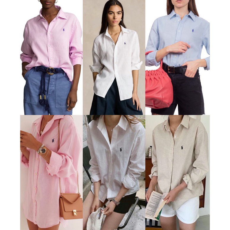 KODE H66S Ralph Lauren Women Relaxed Fit Linen Shirt