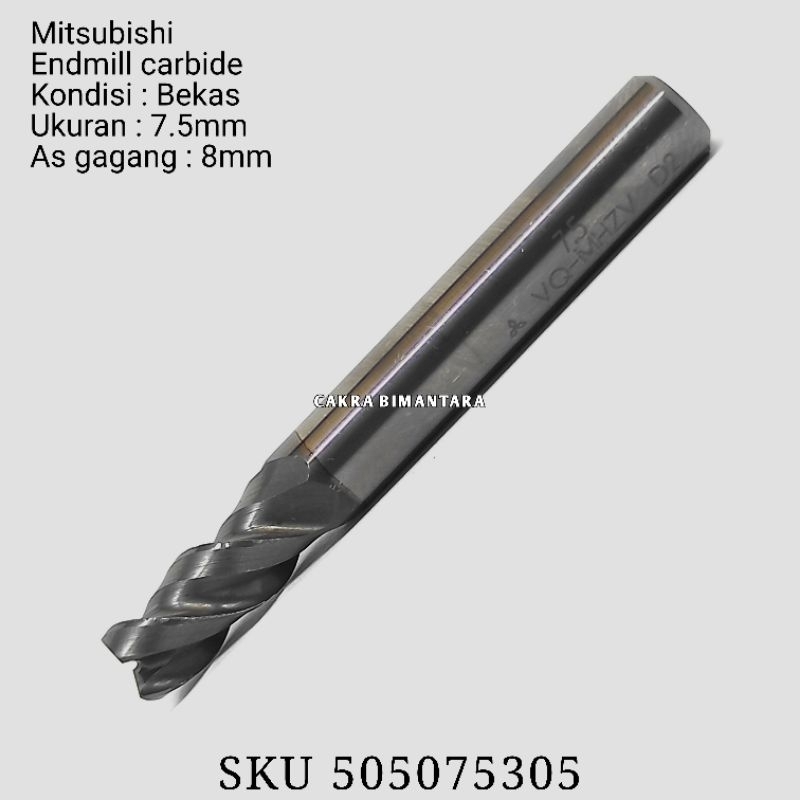 endmill carbide 7.5mm bekas mata pisau mesin milling 7.5 mm end mill keras 7 . 5 mm freis mill gagan