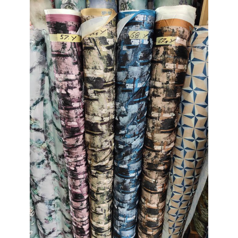 Armani silk motif abstrak bunga - bella silk motif || harga tertera 0, 5m