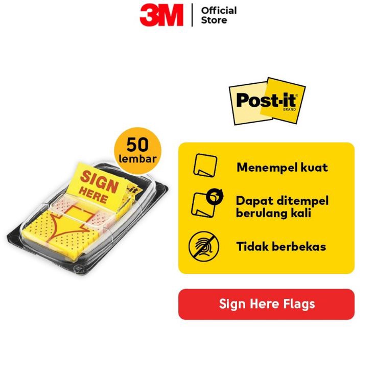 

Teknologi Terkini PosIt 3M Penanda Tanda Tangan SIGN HERE 689 1pcs