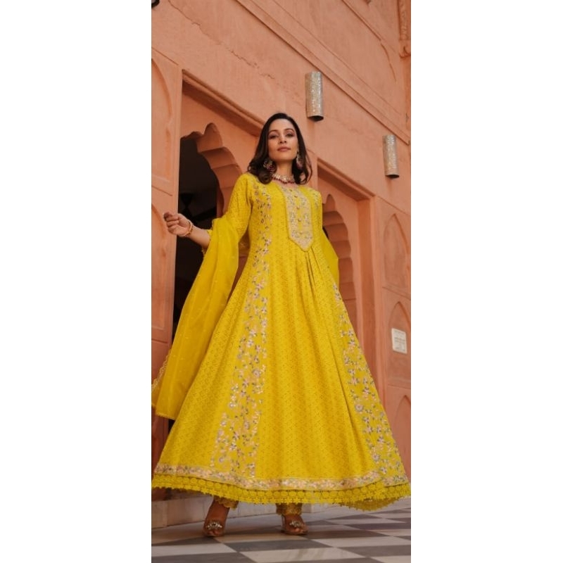 AGUSTINA ORI INDIA....GAMIS ORI INDIA..BAHAN KUNING LEMON