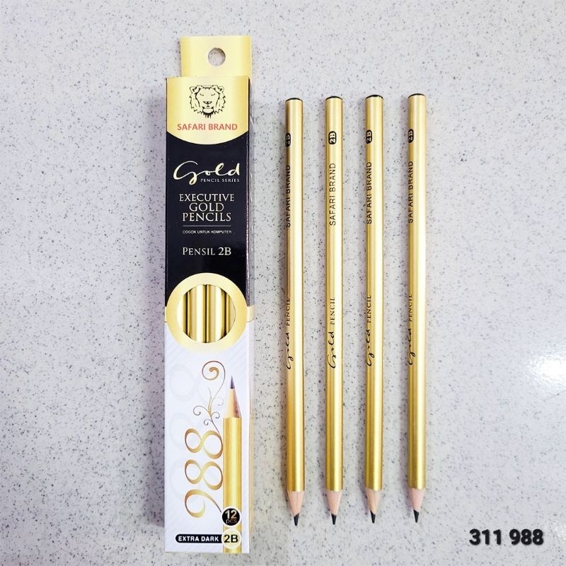 

PENSIL SAFARI 2B 988 GOLD (1Pack isi 12 biji)