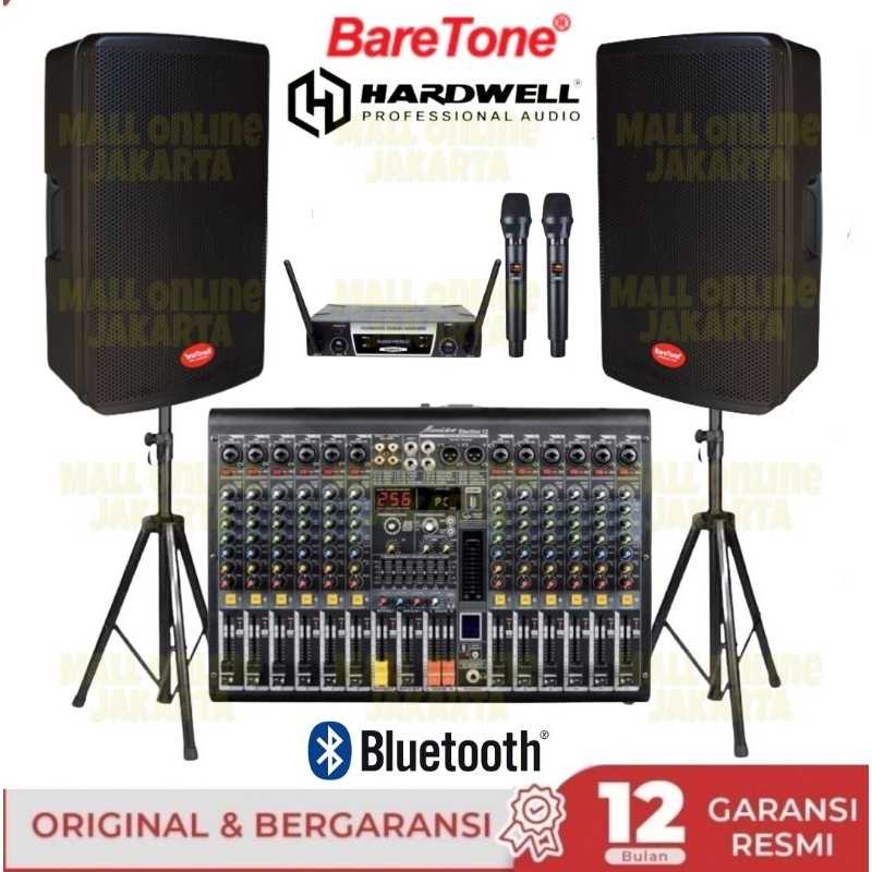 Paket speaker aktif Baretone 15 inch max 15rc 500 watt outdoor 12 channel