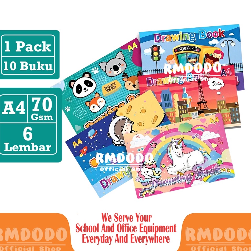 

Rmdodo Buku Gambar A4 Squeezy 6 Lembar Murah 1 Pack 1 Pcs Drawing Book Buku Anak Menggambar BGSQA426