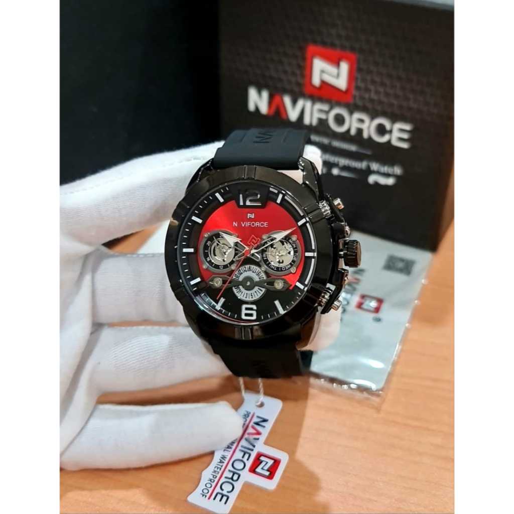Jam Tangan Pria Original NAVIFORCE 9162 Rubber Sporty Keren