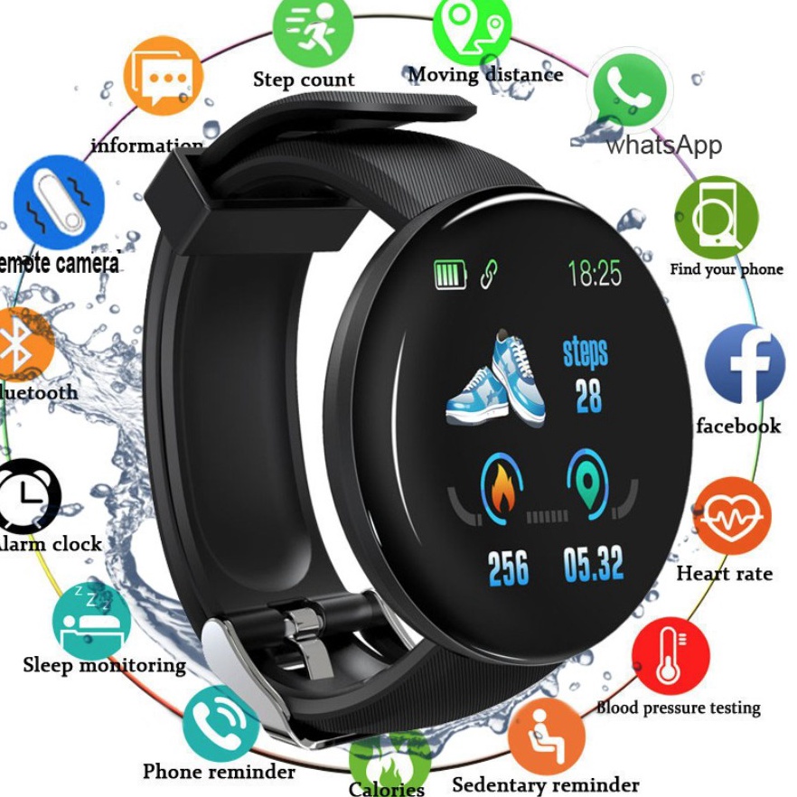 Smartwatch D18 Pria Wanita Sport IP67 Anti Air Fitness Tracker SKMEI