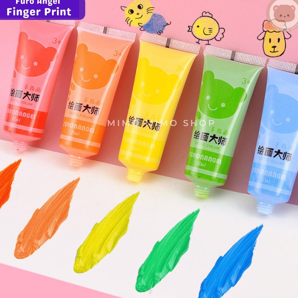 

FURO ANGEL FINGER PAINT WASHABLE CAT TANGAN WARNA NON TOXIC SET EDUKASI ANAK
