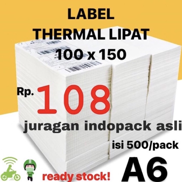 

Dijual Murah LABEL STICKER THERMAL LIPAT 1 X 15 BARCODE 1X15 UKURAN A6