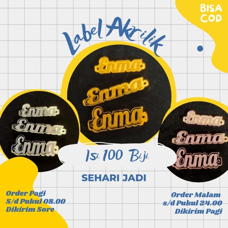 

Label Baju Custom Label Akrilik Acrylic Rebranding Merk Hijab Gamis Baju Fashion Souvenir Seserahan Isi 100 Biji