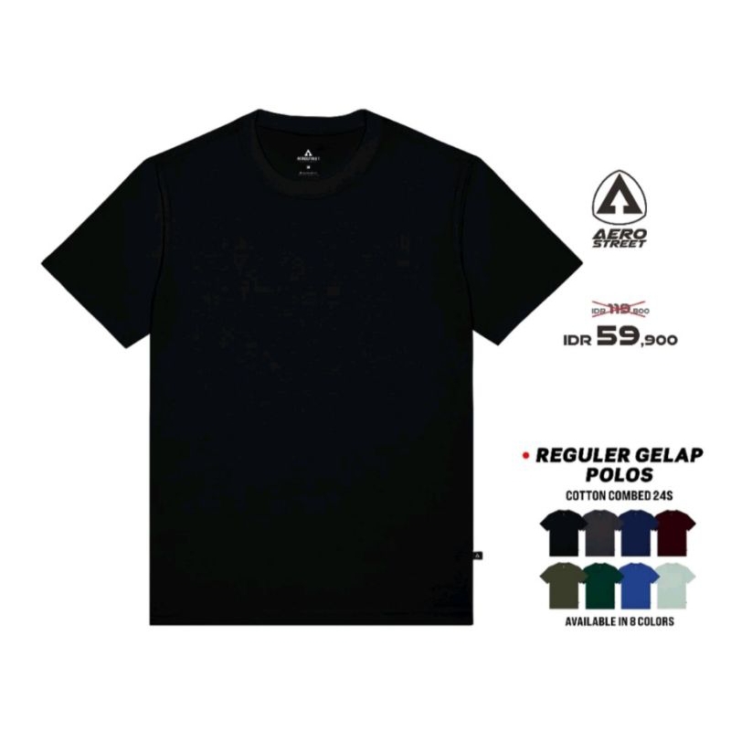 Aerostreet T Shirt Polos Hitam T Shirt KAAAA