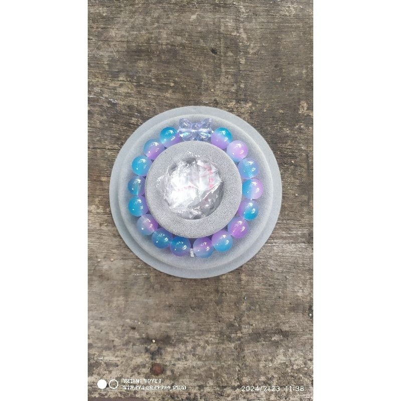 gelang batu kristal/gelang Korea/gelang kekinian