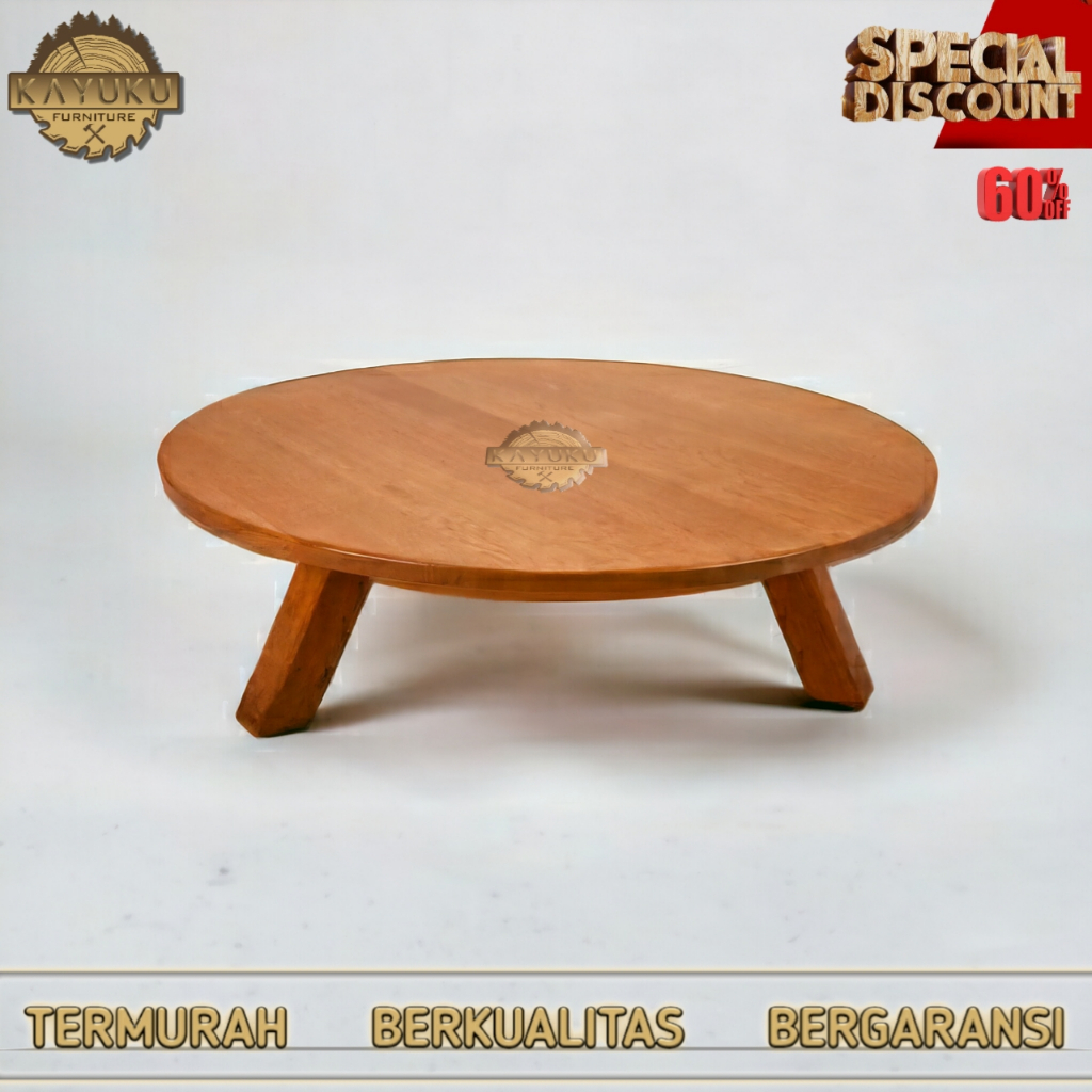 Meja lesehan bulat tamu meja lesehan kayu Meja tamu meja santai meja kopi coffee table meja teras me