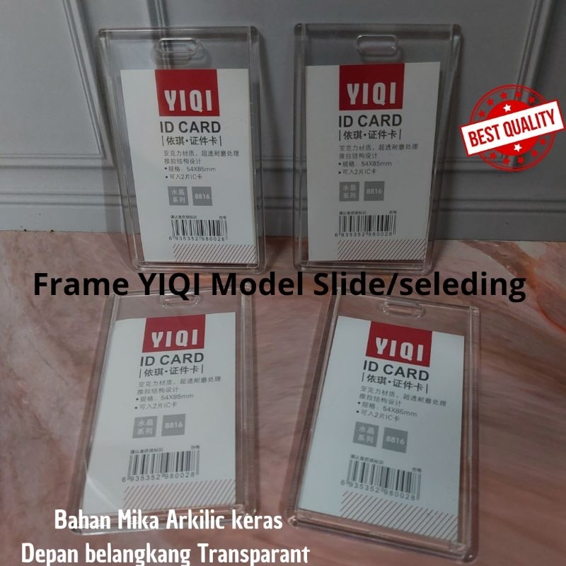 

Id Card Holder Acrylic Sliding YIQI Tempat Casing Id Transparant Nametag Acrylic Slide Vertikal Transparant