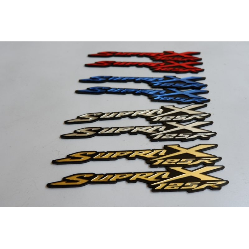 emblem Supra X 125 akrilik timbul, stiker emblem akrilik Supra X 125 timbul