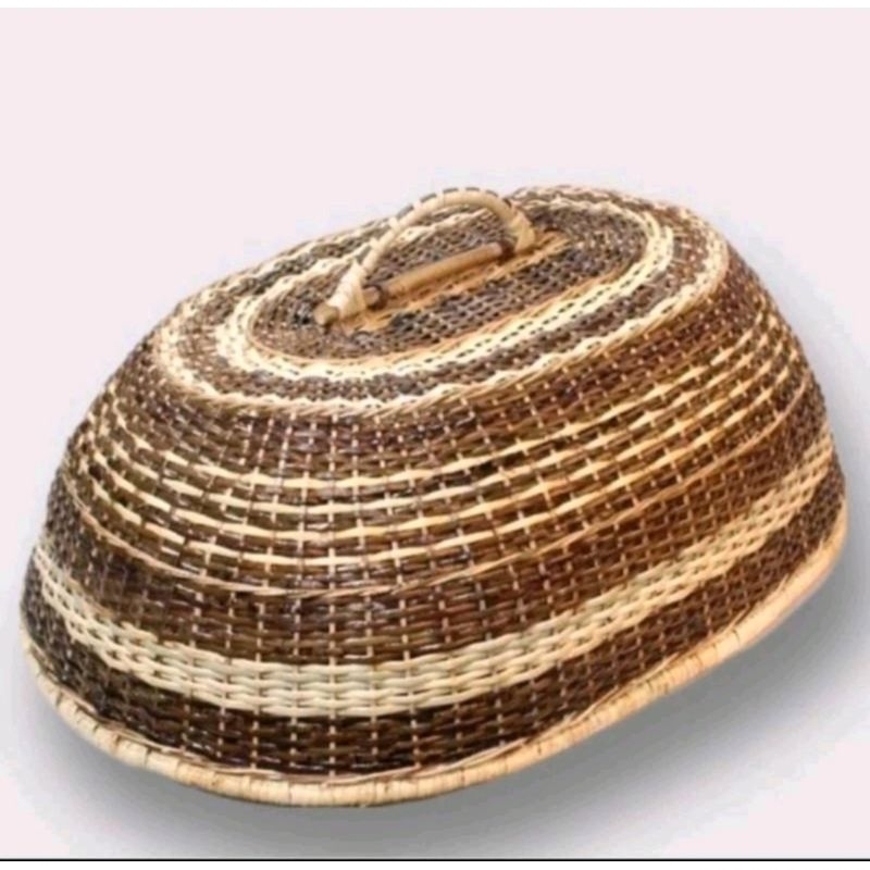 Tedung Saji Kulit Rotan Asli Ukuran 65 Cm Penutup Makanan