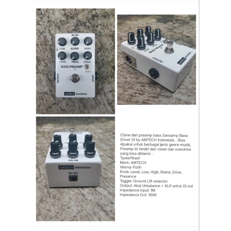 Efek Gitar BASS PREAMP Merek AMTECH INDONESIA