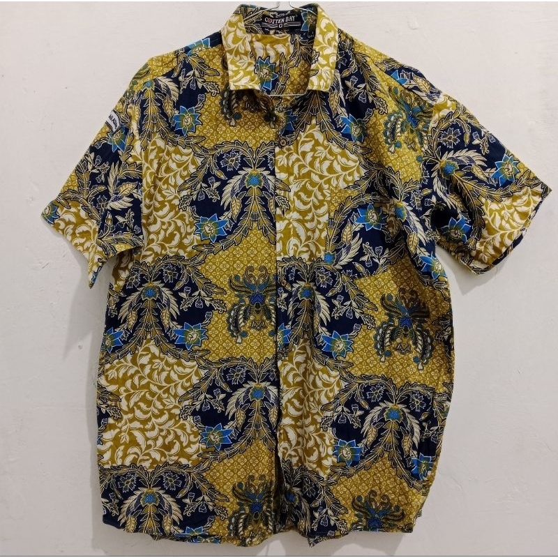 Preloved Kemeja Batik Unisex Cotten Bay lengan pendek | Baju Batik