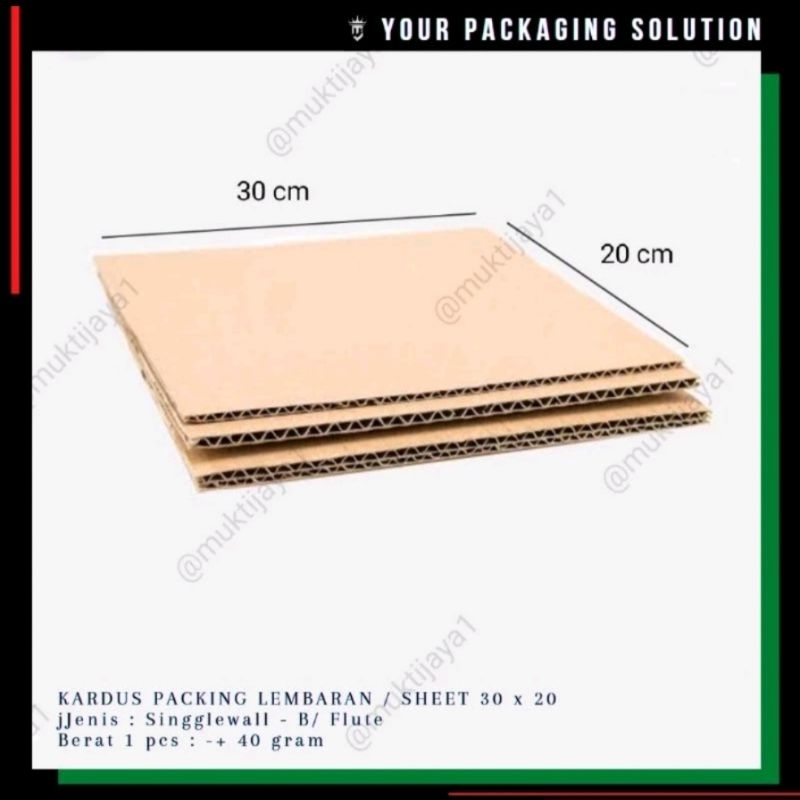 

Sheet Packing • 30x20cm • Kardus/ Karton Lembaran.