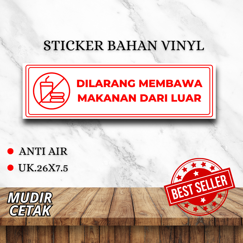 

Stiker dilarang Membawa Makanan Dari Luar / Stiker cafe / Stiker di;arang bawa makanan /stiker restoran
