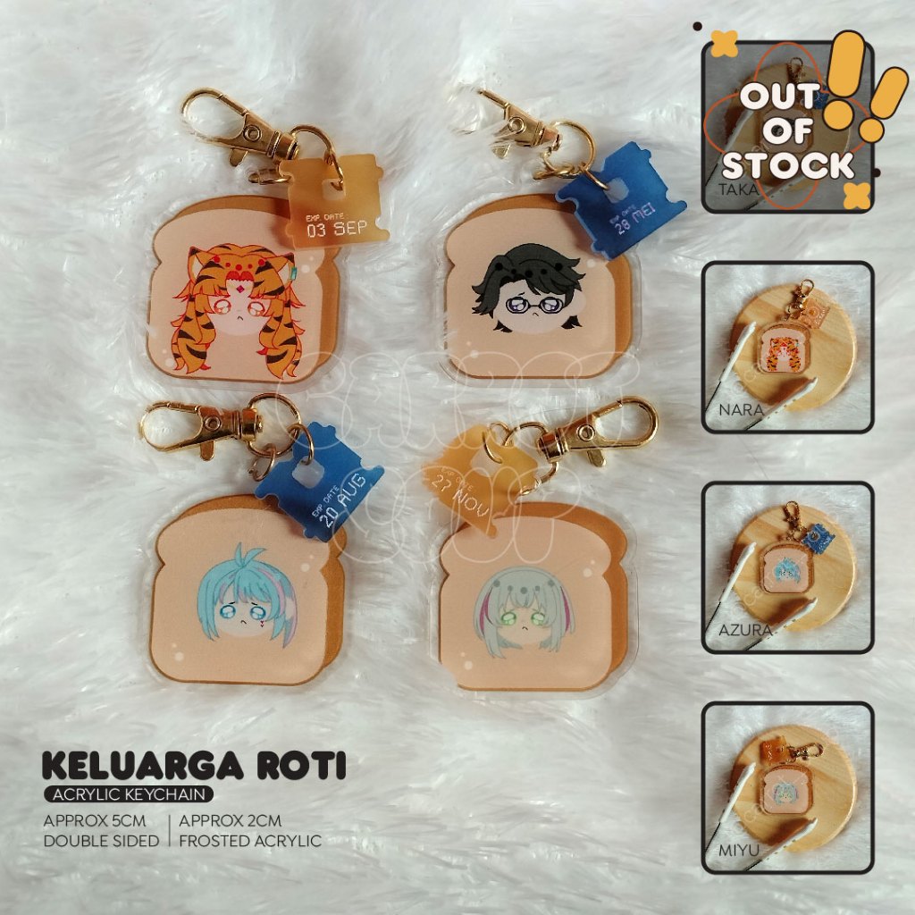 [Nijisanji Ex ID] Keluarga Roti - Acrylic Keychain