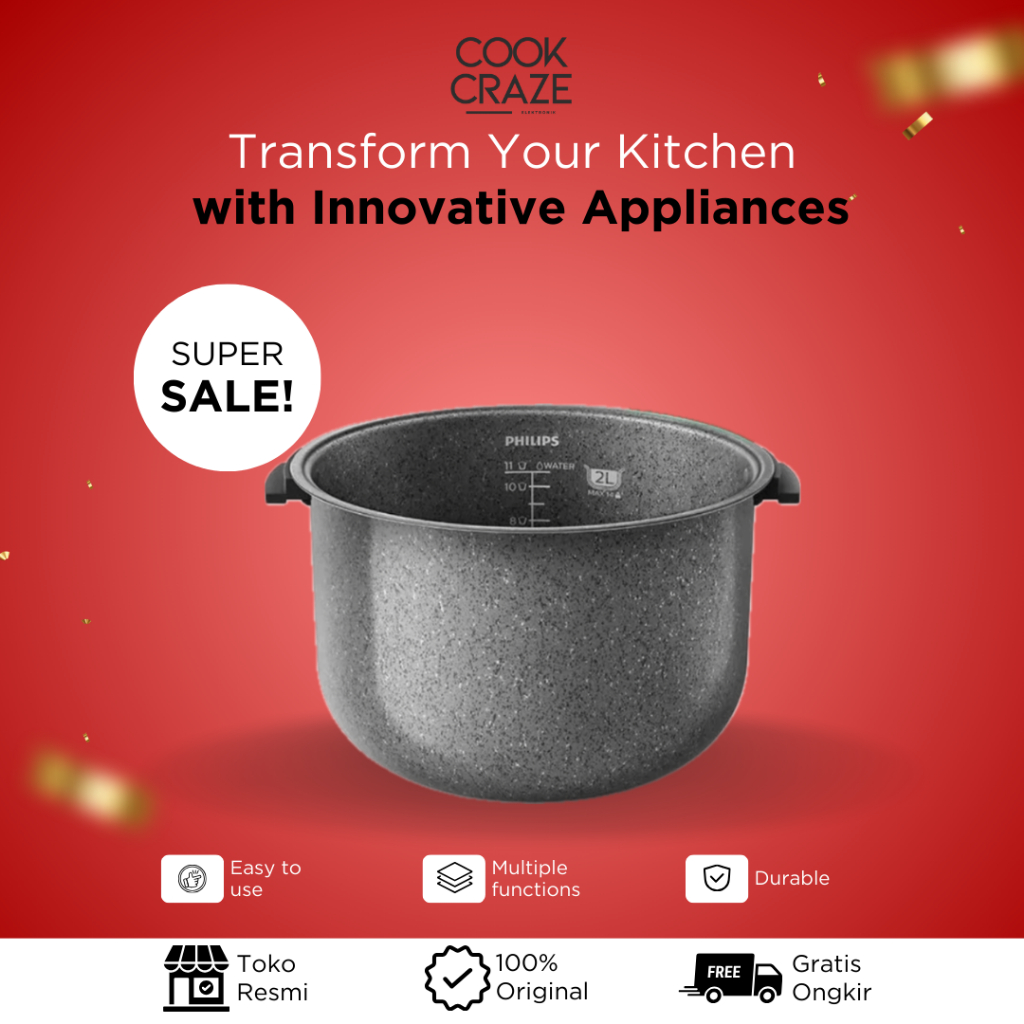 PHILIPS PANCI RICE COOKER INNER POT HD3138 HD3128 / HD3132 / HD3127 Original HD-3128 HD-3132 HD-3127