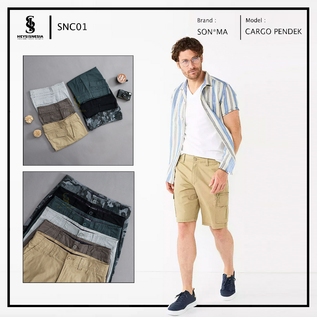 HEYSISNESIA | SONOMA FLEXWEAR CARGO | CELANA KARGO PENDEK PRIA BIG SIZE | CELANA KARGO PENDEK PRIA J