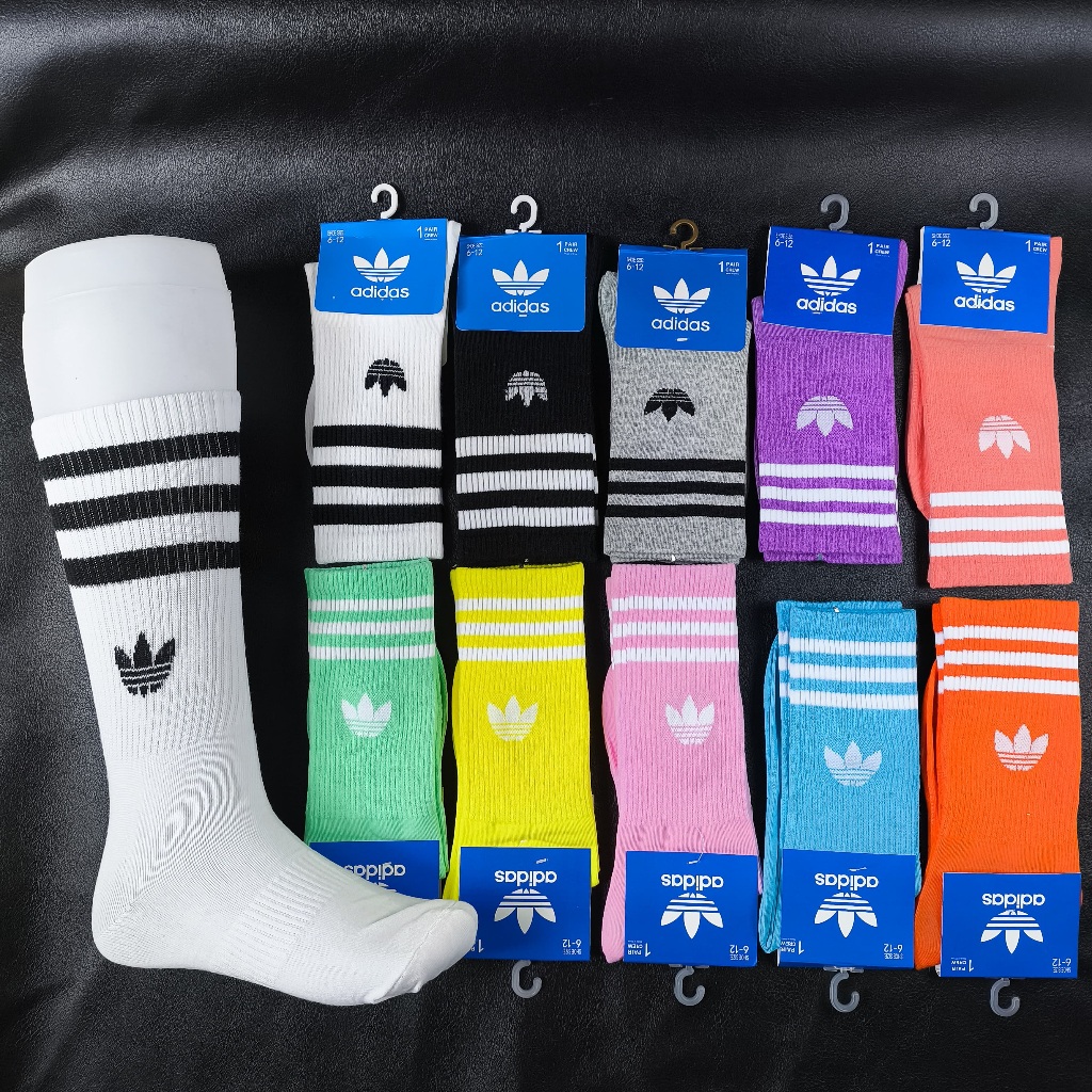 Kaos kaki Adidas  CREW PANJANG Trefoil Classic Vintage Unisex Colorful Original