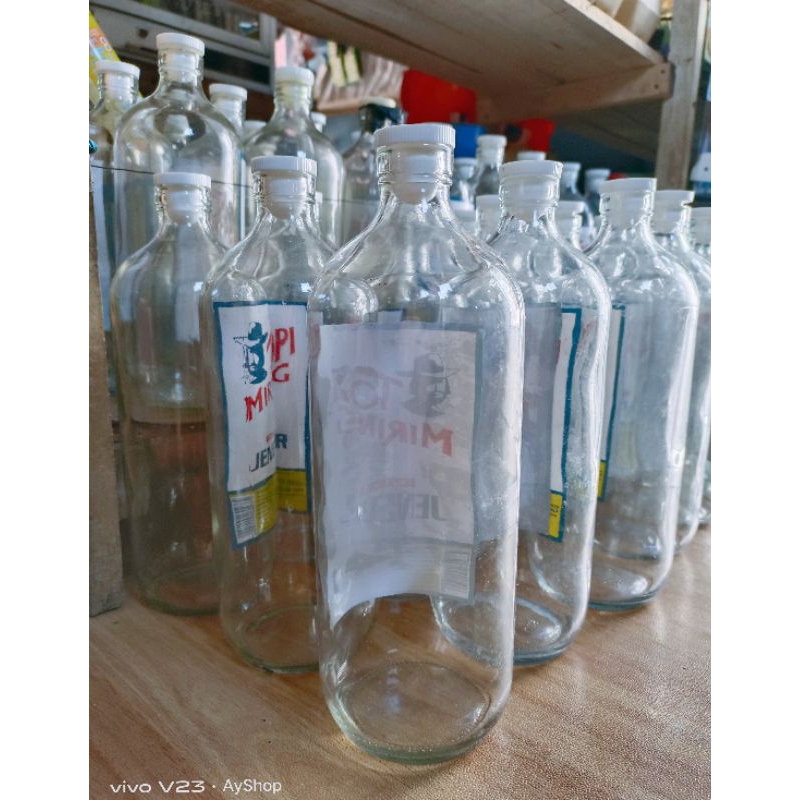 Botol Kaca 1 Liter pakai Tutup