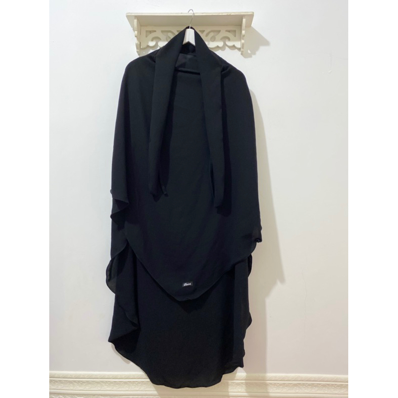 Tunnish - French Khimar sultana Jetblack lancip