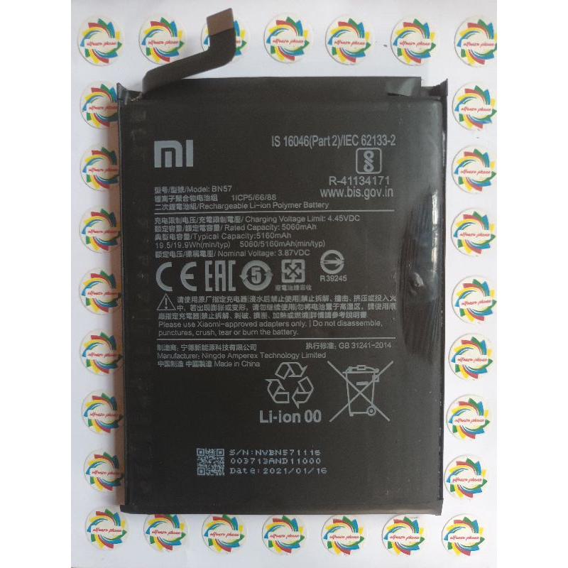 Baterai BN57 Poco X3 Nfc Normal Jaya Ori copotan