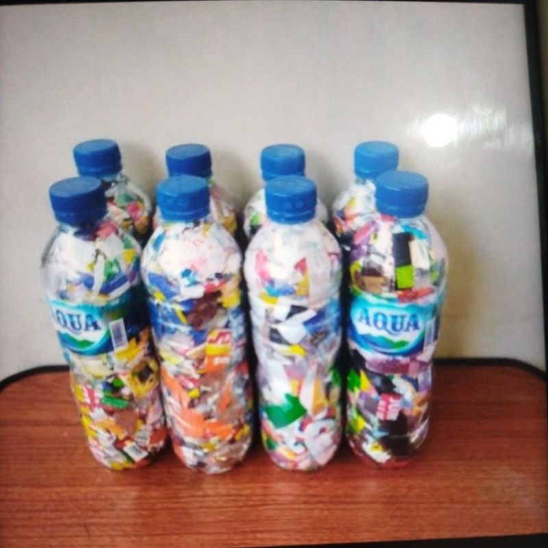 ecobrick botol Aqua 500 ml