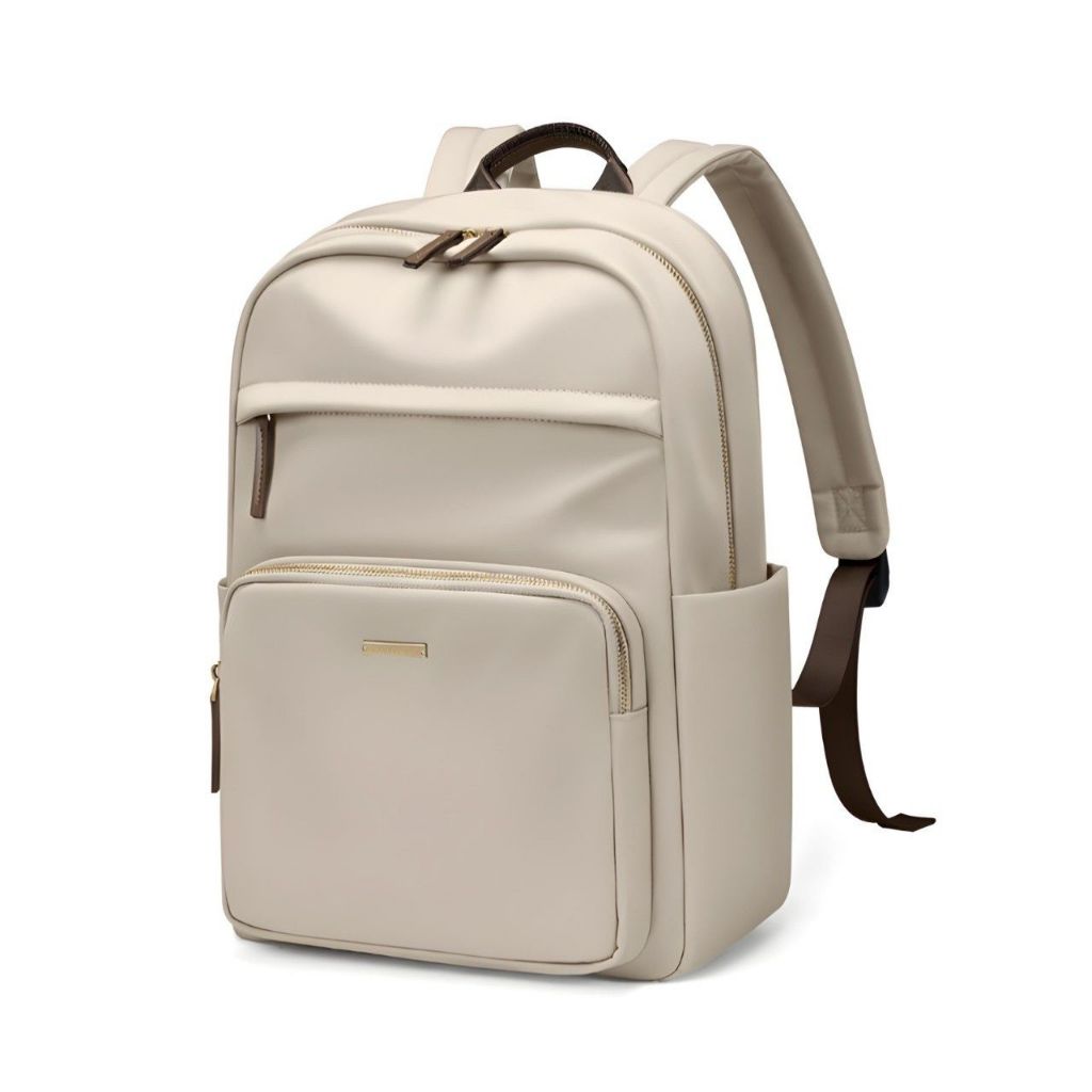 Tas Ransel Wanita 15inc Leptop Sekolah Kuliah Kerja Warna Chaki Hitam Putih Tas Sekolah Wanita