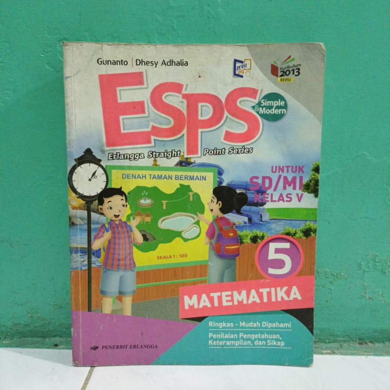 Buku ESPS MTK Matematika Kelas 5 V SD MI Penerbit Erlangga Kurikulum 2013 Revisi - Gunanto dan Dhesy
