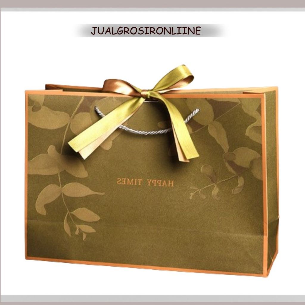 

Paper Bag Premium Hijau Floral Gold Tas Kantong Dus Gift Bag Sovenir Hadiah Kado