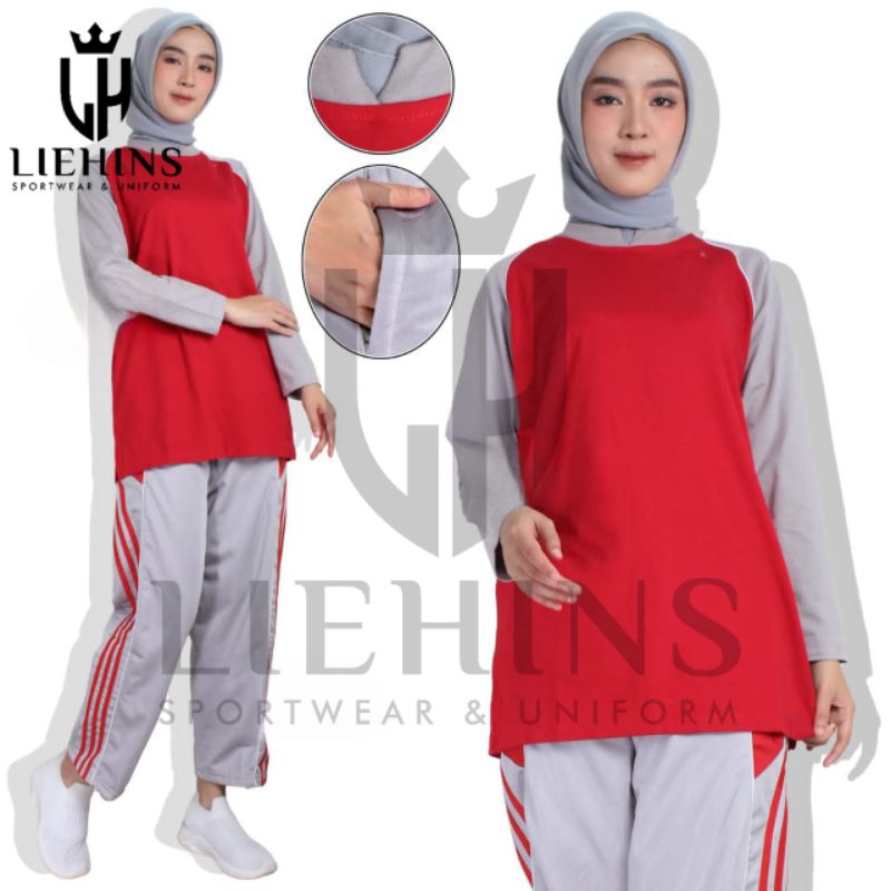 setelan olahraga muslim wanita/setelan olahraga reglan, setelan olahraga trening,setelan olahraga ou