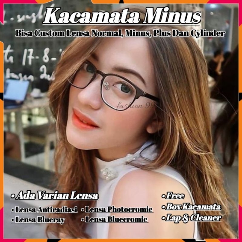 Frame Kacamata Wanita Photocromic | Kacamata Minus Wanita | Frame Kacamata Pria | Kacamata Minus Pri
