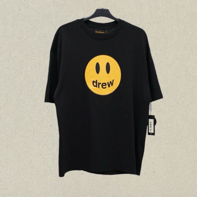 Drew House Mascot Logo Tee in Black Kaos Pria dan Wanita Original Branded