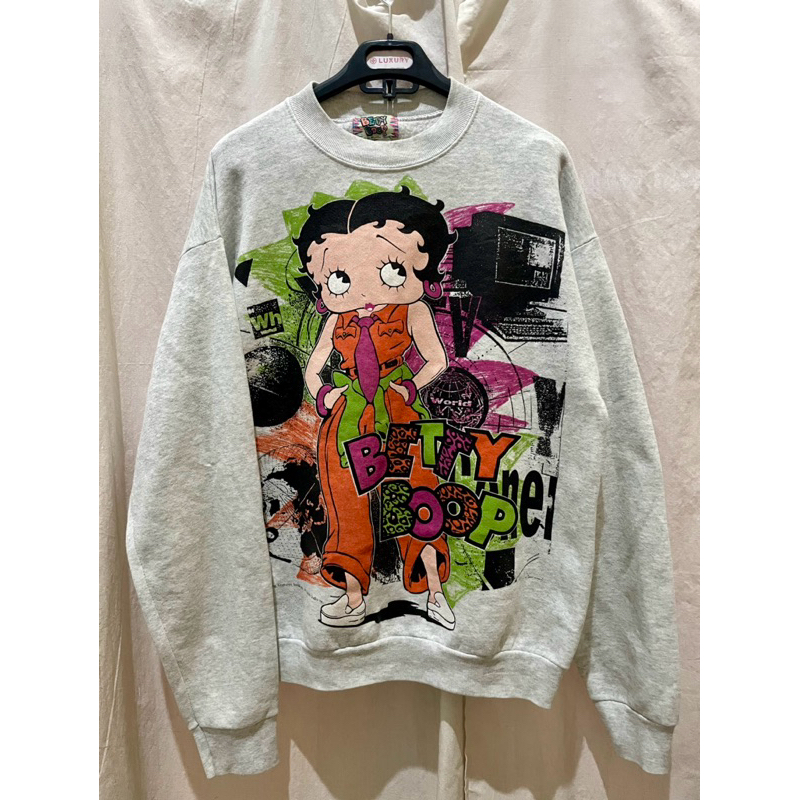 BETTY BOOP FOTL (FRUIT OF THE LOOM) VINTAGE VTG BIG GRAPHIC ORIGINAL SWEATSHIRT