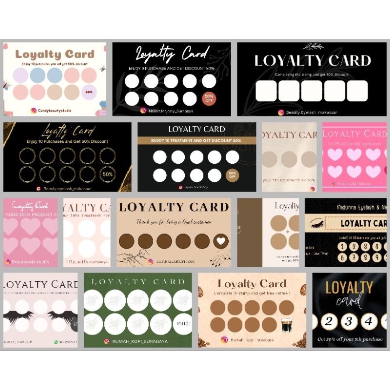 

Design Alas Loyalty Cards member nailart eyelash extensions free design