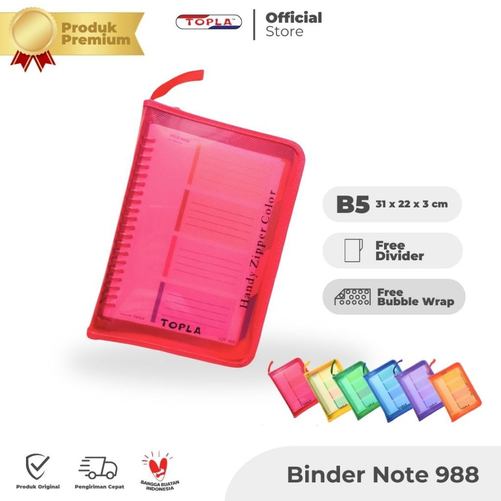 

TOPLA Binder Note 988 - Planner, Jurnal, & Diary Ukuran B5 dengan 26 Ring Kuat