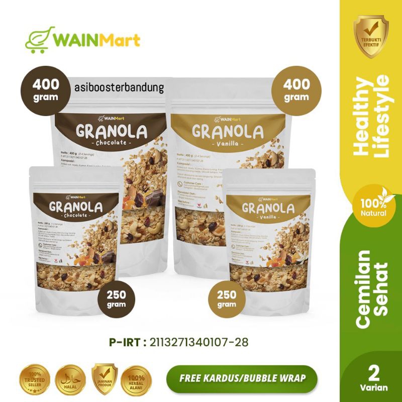 

Granola snack diet sereal wainmart sarapan makanan sehat hight quality berbagai variasi rasa vanila dan coklat